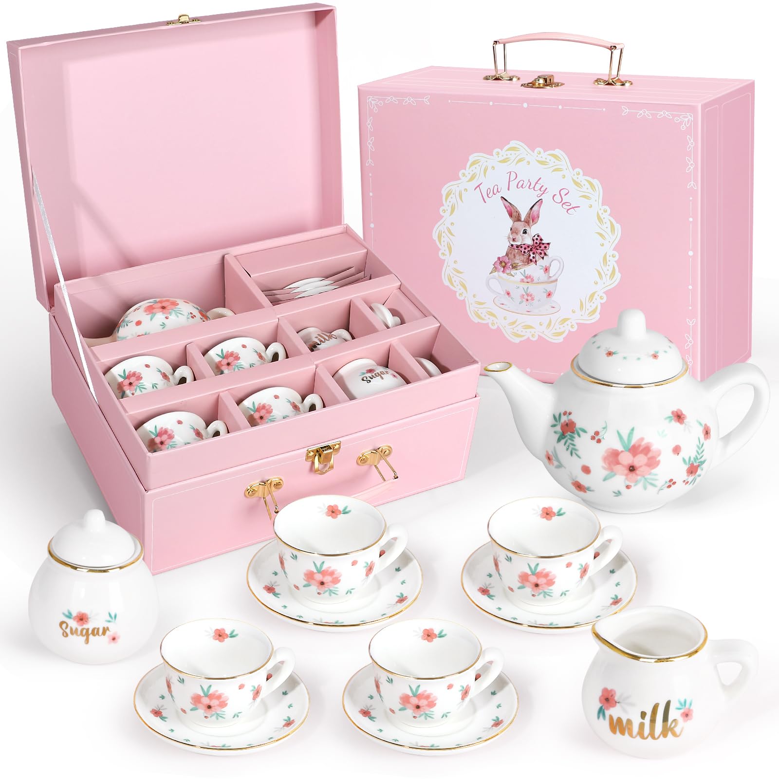 Amazon.com: Porcelain Tea Set for Girls, Tea Party Set for Little